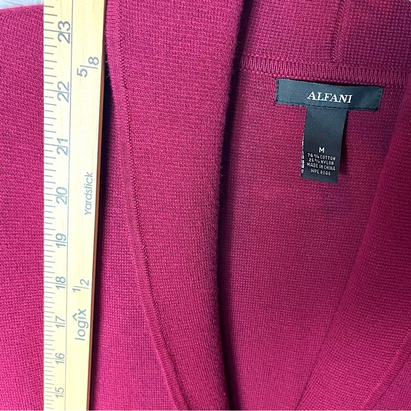 ALFANI 🌹 Cardigan Shrug Jacket in Melbec Burgundy Women’s Size M - Picture 9 of 10